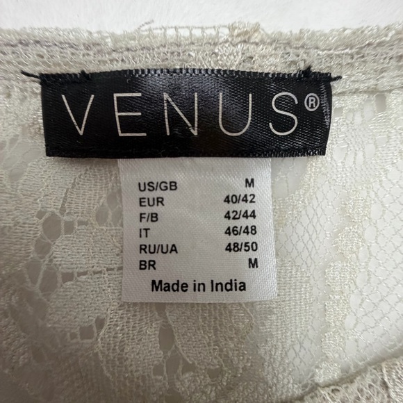 Venus Lace Boho Peplum Top Long Sleeve M Angelcore Fairy Dainty Cottagecore - Picture 2 of 12